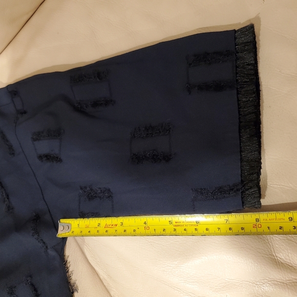 Luxury blouse small 4 Derek lam 10 crosby top tassles 3/4 sleeve crew neck shirt - Picture 16 of 16